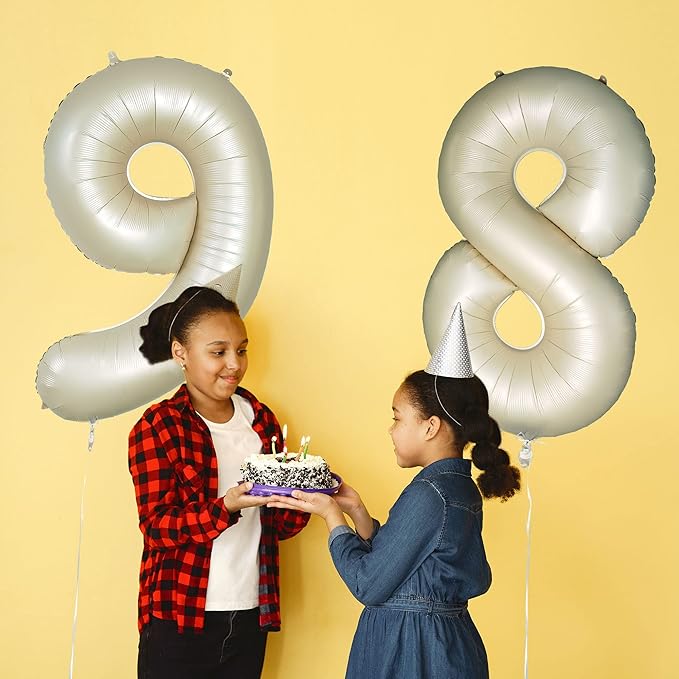 Number 9 Balloons White Sand Nine Balloon for 9 Year Old Birthday Decorations 40 Inches Cream White Large Numbers 9th Birthday Party Nude Ballons Beige 9 Digital Neutral Balloon Pearl White 9