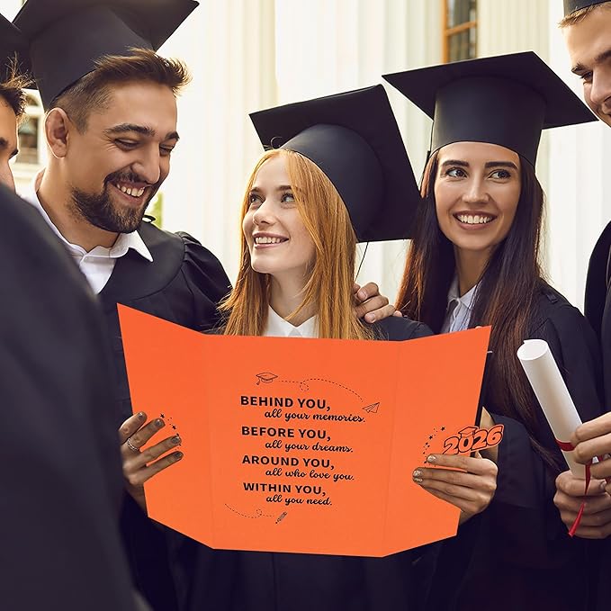 Vlipoeasn 2PCS Graduation Guest Book Alternative, Orange Class of 2026 Party Decorations, Grad Signature Book for 2026 College High School, Unique Graduation Gifts for Friends