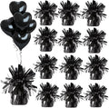 Aluminum Foil Balloon Weights for Parties (12 pcs) - 0.31lb (140g) Each - Premium Balloon Anchors for Birthday, Wedding, Dinner, Indoor & Outdoor Decorations(Black 12pcs)