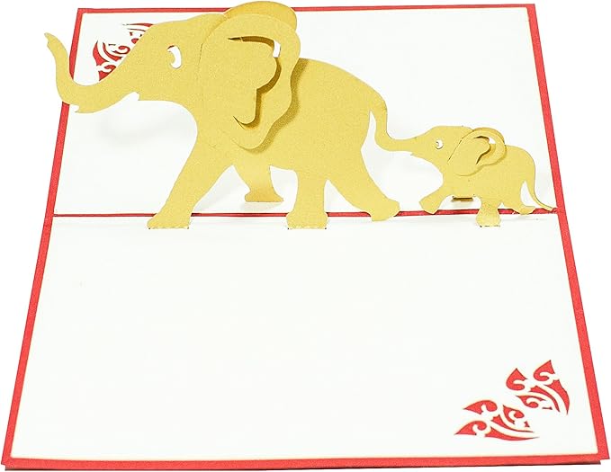 Pop Up Cards - Set of 4 3D Pop-Up Birthday, Greeting or Special Occasion Card Sets - Jungle Animals (4 Pack- Assorted)