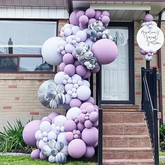 105pcs Pastel Purple Balloons 12inch Party Latex Balloons for Boys Girls Birthday Baby Shower Gender Reveal Wedding Sunflower Party Decorations