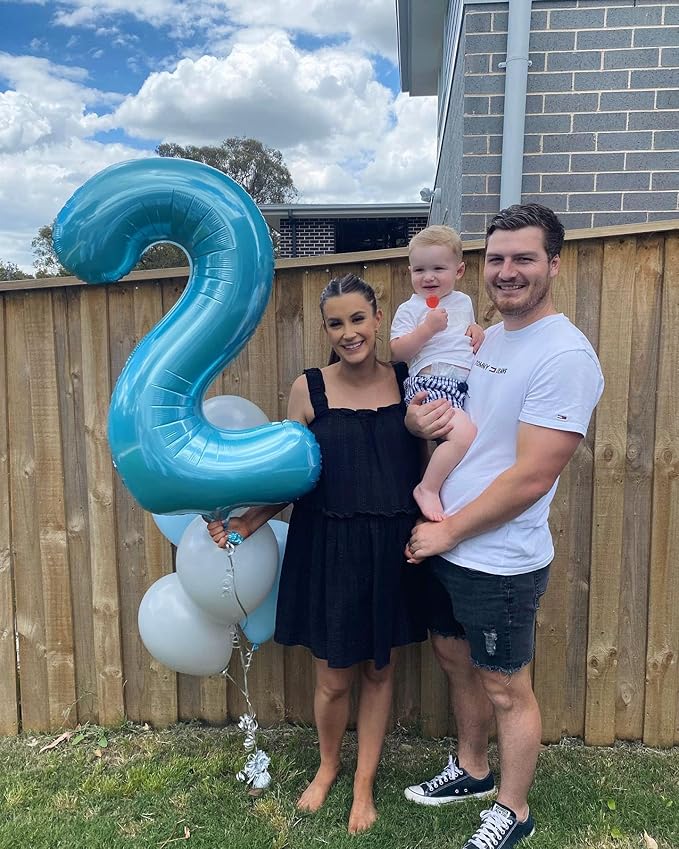 Pearlescent Blue 7 Balloon, Number Balloons 40 Inch, 7th Birthday Decorations for Girls Boys Kids, Party Decoration for Women Men, Number 7 Balloon