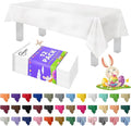 Grandipity 12 Pack Premium Disposable Plastic Tablecloth 54 Inch. x 108 Inch. with 0.3mm Thickness Table Cover - White