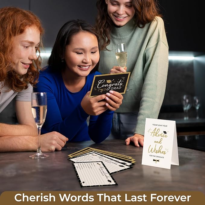 Graduation Advice Cards 2026-50 Pcs Well Wishes And Advice For The Graduate, Grad Party Decorations 2026 Ideas, High School Graduation Party Favors Supplies, College Grad Games Activities