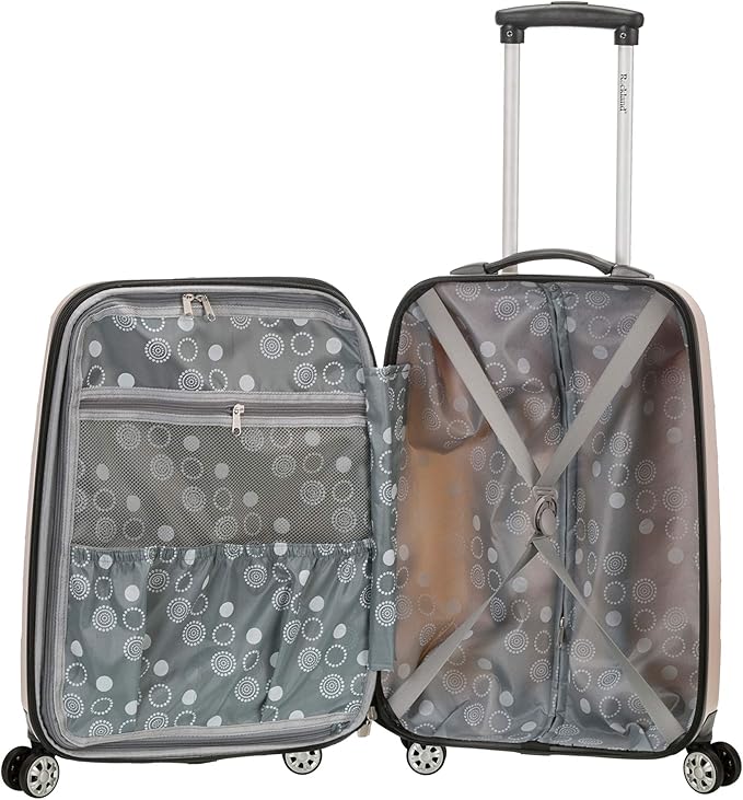 Rockland Melbourne Hardside Expandable Spinner Wheel Luggage, Carry-On 20", Goldwave