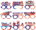 CURASA 9PCS American Flag Glasses 4th Of July Paper Glasses Patriotic Party Decorations Red White Blue Eyewear Memorial Day Sunglasses Independence Day Outfits Photo Booth Props Favor Gifts For Adults