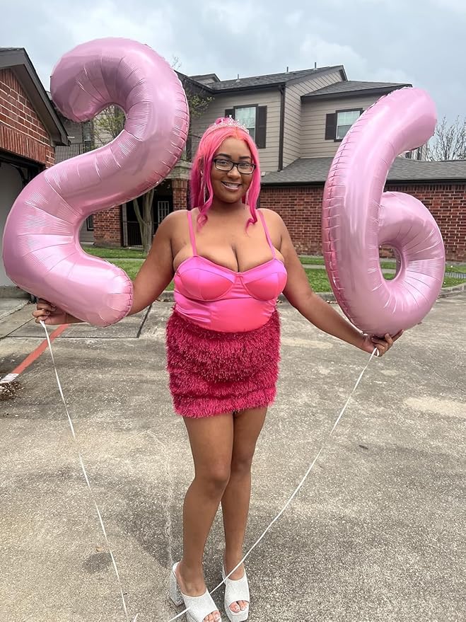 Number 0 Balloons 40 Inch Pink Number Balloons for 10 20 30 40 50 60 70 80 90 100 Numbers Balloon Birthday Decorations Wedding Event Baby Shower