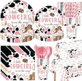 452 Pcs Cowgirl Baby Shower Party Decorations Include a Little Cowgirl Is on the Way Paper Plates Napkins Cups Tablecloth Cutlery Straws for Baby Shower Party Supplies