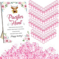 Thyle 51 Pcs Highland Cow Pacifier Hunt Baby Shower Games for Girls Include Hunt Sign and 50 Acrylic Pacifiers Boho Pink Floral Baby Shower Game Decoration Gift Sets for Gender Reveal Party Decor