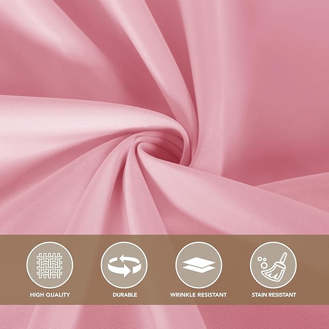 sancua Rectangle Tablecloths for 6 Foot Tables, 6 Pack - Washable Polyester Fabric Table Cloth for Wedding Christmas Party, Birthday, Banquet Reception, 54x108 Inch, Pink