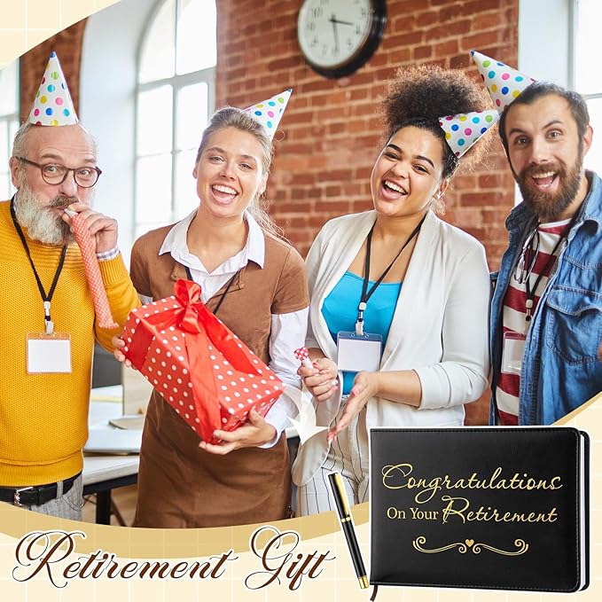 Ctosree Retirement Guest Book with Signature Pen Retirement Party Gift Supplies for Women Men Office Colleague Advice and Wishes Decorations(Lovely)