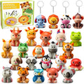 Party Favors for Kids 24PCS Safari Animal Cute Squishy Keychains Toys,Goodie Bag Stuffers, Pinata Stuffers,Birthday Gifts for Boys & Girls,Treasure Chest Prizes,Classroom Prizes for Kids