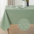 Rectangle Tablecloth Linen Textured Waterproof & Stain Resistant Table Cloth Wrinkle Free Decorative Fabric Farmhouse Table Cover for Dining/Party/Buffet/Wedding, 60 x 120 Inch, Sage Green