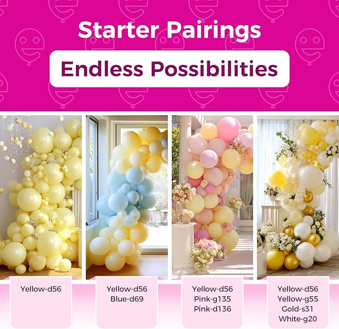 Bezente Pastel Yellow Latex Party Balloons - 100 Pack 12 inch Round Helium Light Yellow Balloons for Easter Birthday Bridal Shower Wedding Sunflower Party Decorations