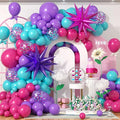 Pink and Teal Blue Balloon Arch Kit, Balloon Garland Kit with Purple Teal Blue Hot Pink Turquoise Party Balloons Confetti Balloons for Girls Women Birthday Baby Shower Wedding Party Decorations