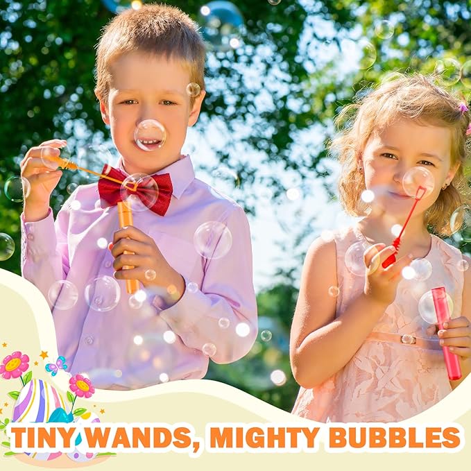 64 Pack Easter Party Favor Supplies for Kids Bulk, Mini Bubbles Easter Basket Stuffers for Toddlers Boys Girls, Small Non Candy Spring Treats Goodie Bag Fillers Outdoor Toys Gifts Game Prize Ideal
