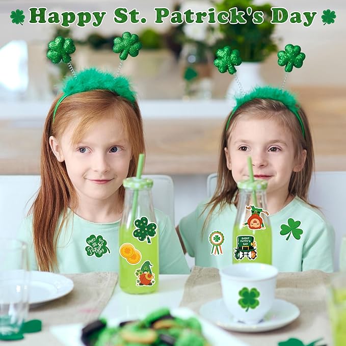 OHOME St Patricks Day Stickers for Kids - 120 PCS St Patricks Day Accessories Shamrock Decorations - St. Patrick’s Day Crafts for Kids - St Paddys Day Gifts Treats Party Favors for Boys Girls