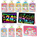 ZMLM Easter Basket Stuffers: 24 Pack Birthday Party Favors for Kids 4-8, Rainbow Scratch Art Notebook Paper, Goodie Bags Stuffers for Kids, Bulk Classroom Gifts Student Prizes Teacher Kindergarten