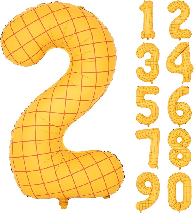 40" Matte Yellow Balloons Toy Inspired Story Theme party Supplies, Number Birthday Decoration, Cowboy Decorations Western, Cowgirl Party Balloon Digital 2