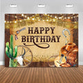 Mocsicka Western Backdrop Western Party Decorations Wild West Rodeo Cowboy Background Brown for Boys Birthday Party Supplies Banner for Photography (10x7ft(120x82 inch))