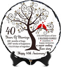 Ruby Couple Slate Plate - 40th Anniversary Wedding Gifts for Parents Couple - 40th Anniversary Unique Gift Ideas - 40 Years of Marriage Decoration, Plaque, Keepsake