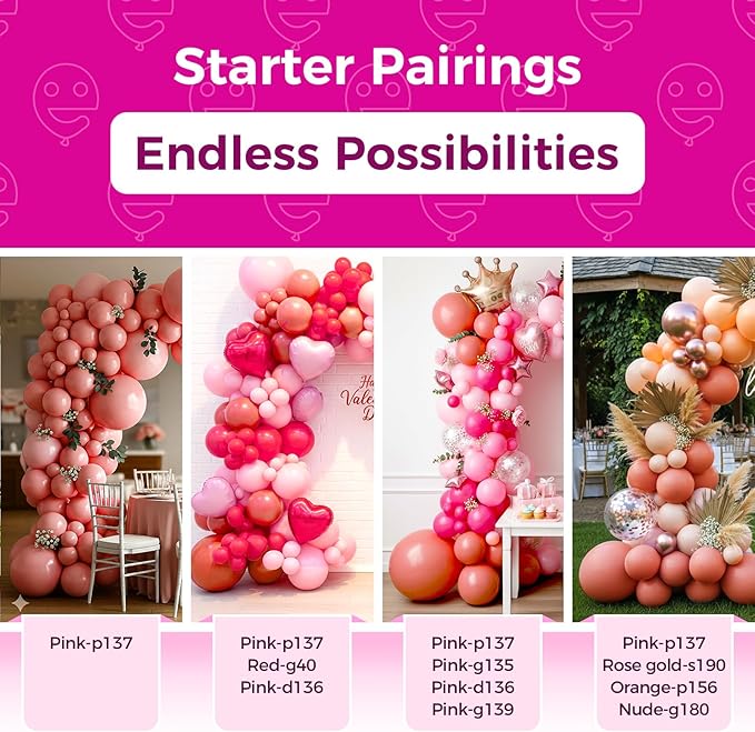 Bezente Dusty Pink Latex Party Balloons - 100 Pack 12 inch Round Helium Blush Pink Rose Pink Balloons for Birthday Wedding Anniversary Bridal Shower Gender Reveal Boho Theme Party Decoration