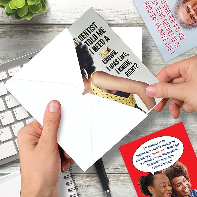 NobleWorks Assortment Pack of 3 Funny Birthday Greeting Cards with Envelopes (3 Designs, 1 Each) Women Talk VC10238BDG-C1x3-ET