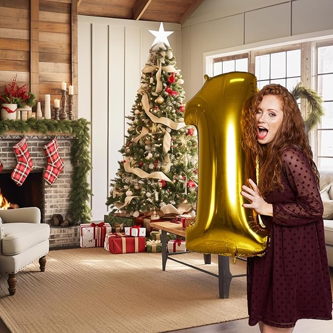 Smlpuame 40 inch Number Balloon 0-9 Gold Large Number 19 Balloons,Digital Balloons for Birthday Party Celebration Decorations Supplies, Helium Foil Number Balloons for Wedding Anniversary