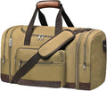 Wolhbege Duffle Bag for Travel,Mens Travel Bag & Carry On Bag for Men with Expandable Design and Luggage Sleeve –Duffel Bag for Gym, Weekender,Canvas,Overnight Trips Khaki