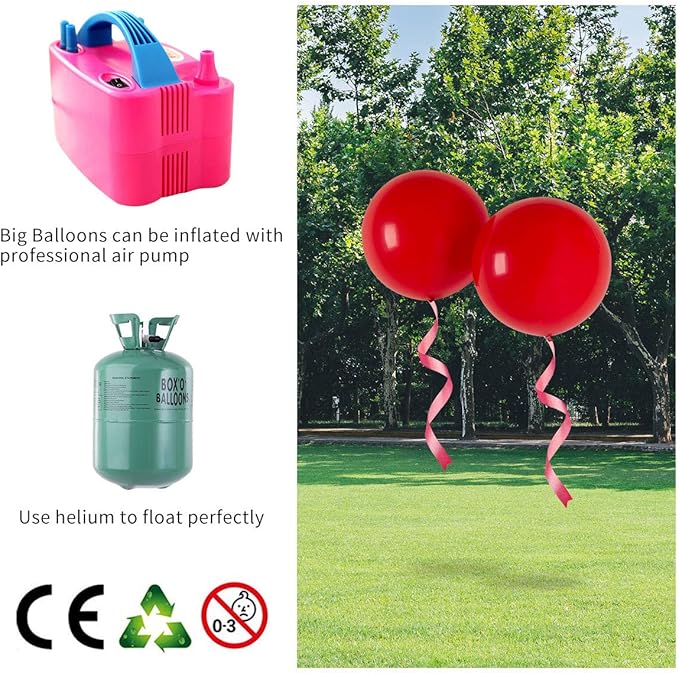 36 Inch Giant Round Balloons Macaron Purple Pink 6 Packs Latex Balloons for Photo Shoot Wedding Baby Shower Birthday Party Decorations