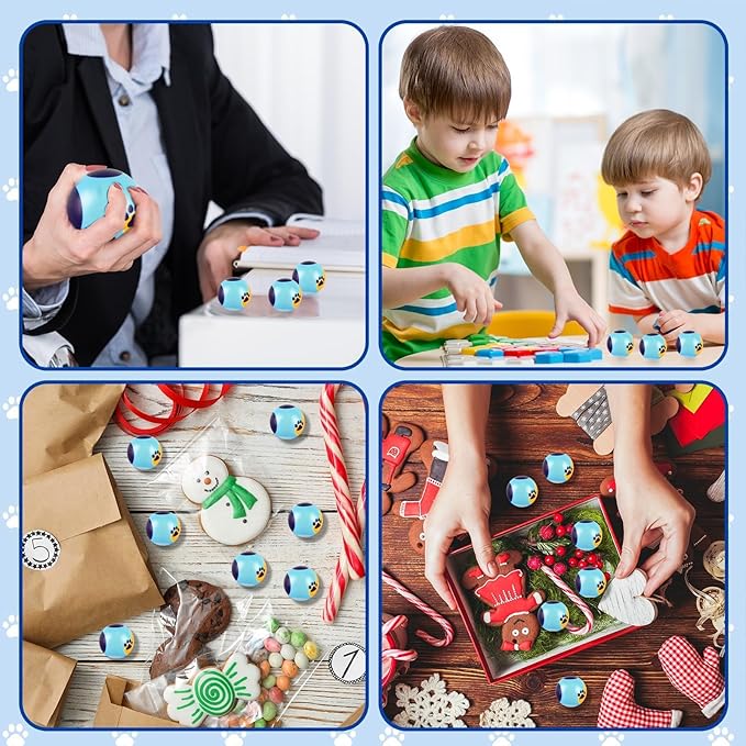 24 PCS Blue Dog Paw Stress Balls for Kids Party Favors, 1.57 Inch Anxiety Relief Fidget Sensory Toys, Blue Dog Paw Theme Squeeze Toys Bulk for Birthday Goodie Bags, Carnival Gifts & Classroom Prizes