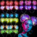 Juexica 16 Pcs Light up Cat Ears Headband with Color Change LED Cat Headband Rave Hair Accessories for New Year Party(Vivid Color)