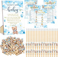 Patelai 321 Bearly Wait Baby Shower Decorations Blue Bear Party Supplies Bearly Wait Baby Shower Games 5 Set Don't Say Serves 50 Guests for Blue Bear Gender Reveal Birthday Party Decorations Supplies
