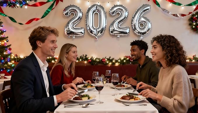 Silver 2026 Number Balloon, 40 Inch 2026 New Years Decorations, 2026 Balloons Numbers for New Years Eve Party Supplies,Graduation Parties