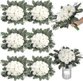Zeyune 12 Bunches Wedding Bridesmaids Bouquets 144 Heads 7 Inch Artificial Rose Bouquets Silk Fake Flower Bulk with Stems for Valentine's Day Wedding Bridal Shower Home Party Decor(White)