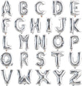 TONIFUL 52 Pcs Letter Balloons 16 Inch Silver Letter A-Z Balloons Custom Phrase Mylar Foil Alphabet DIY Personalized Phrase Banner for Birthday Anniversary Celebration Graduation Party Supplies Decor