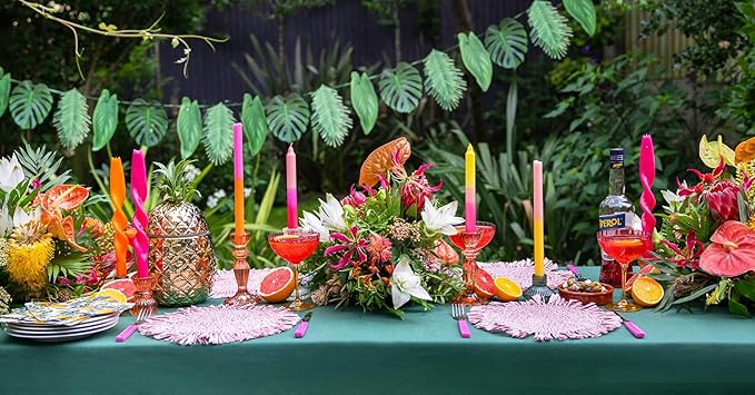 Tropical Palm Leaf Garland Party Decorations, Length 2.6M, 8.5 FT, Green