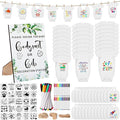201 Pcs Baby Shower Set Baby Shower Game Sign Baby Bib Bodysuit White Baby Bib Newborn Bodysuit Baby Shower White Decorating Kit(Green)