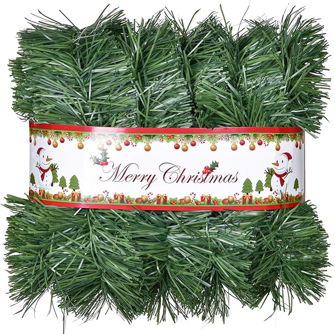 DearHouse 40 Foot Christmas Garland, Artificial Pine Garland Holiday Decor for Outdoor or Indoor Home Garden Artificial Green Greenery, or Fireplaces Holiday Party Decoration