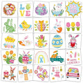 Konsait 96Pcs Easter Tattoos for Kids, Colorful Easter Tattoos Stickers Easter Temporary Tattoos, Easter Egg Fillers, Easter Basket Fillers Easter Party Favors Accessories, 48 Designs