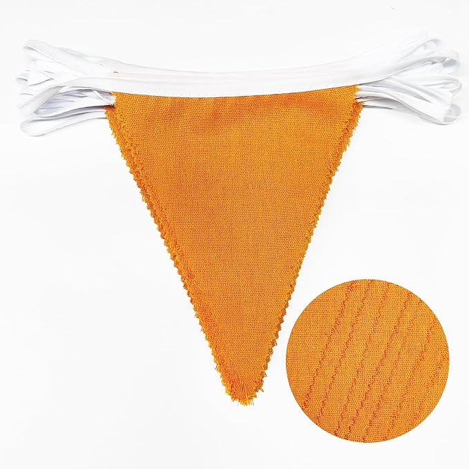 46Ft Orange Party Decorations Orange Burlap Banner Triangle Pennant Flag Linen Garland Streamers for Vintage Little Cutie Birthday Rustic Groovy Baby Shower Fall Graduation Party Decorations
