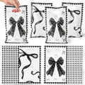 Black Bow Party Favor Bags - 50Pcs Black Bow Knot Goody Candy Treat Gifts Bags, Trendy Preppy Girls Theme Party Decorations for Women Girls Birthday Wedding Bridal Shower Bachelorette