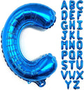 Lovoir 40 Inch Large Blue Letter C Balloons Big Size Jumbo Mylar Foil Helium Balloon for Birthday Party Celebration Decorations Alphabet Blue C