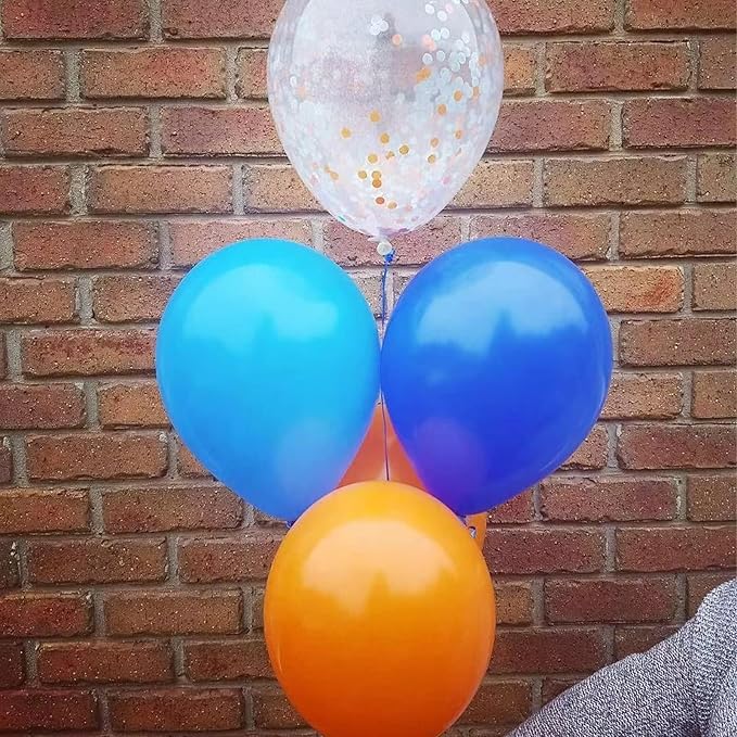 Blue and Orange Balloon Arch Kit, 100 Pcs Blue and Orange Balloon Garland Kit, Latex Balloons Different Sizes 18/12/10/5 inch for Birthday Graduation Space Themed Party Decorations