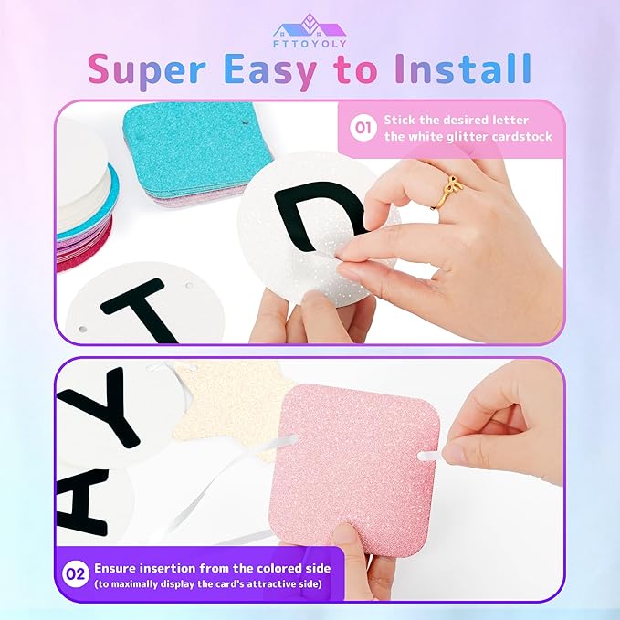 145 Pcs DIY Friendship Bracelet Birthday Banner, 5.4 ft Glitter in My Birthday Era Banner Era Tour Decorations for Classroom Party Supplies