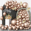 Metallic Champagne Gold Balloons, 113 pcs 18/12/10/5 Inch Champagne Gold Balloon Garland Arch Kit, Different Sizes Chrome Champagne Gold Latex Party Balloons for Birthday Wedding New Year Decorations