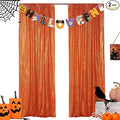 Hahuho Orange Sequin Backdrop Curtain, 2PCS 2FTx8FT Glitter Backdrop Curtain for Parties, Christmas, Wedding, Party Decoration（2 Panels, 2FT x 8FT, Orange
