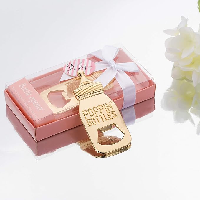 24 Packs Poppin Bottle Opener for Baby Shower Favors,Gifts,Decorations and Souvenirs for Guests