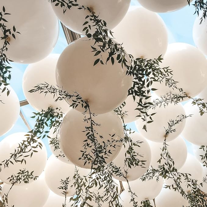 105pcs White Balloons 12inch Party Balloons for Birthday Baby Shower Graduation Wedding Anniversary Party Decorations