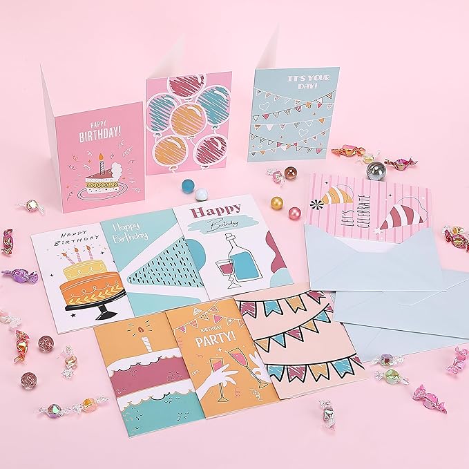 Mr. Pen Assorted Birthday Cards Pack - 20 Cards with Envelopes, 4 x 6 Inches